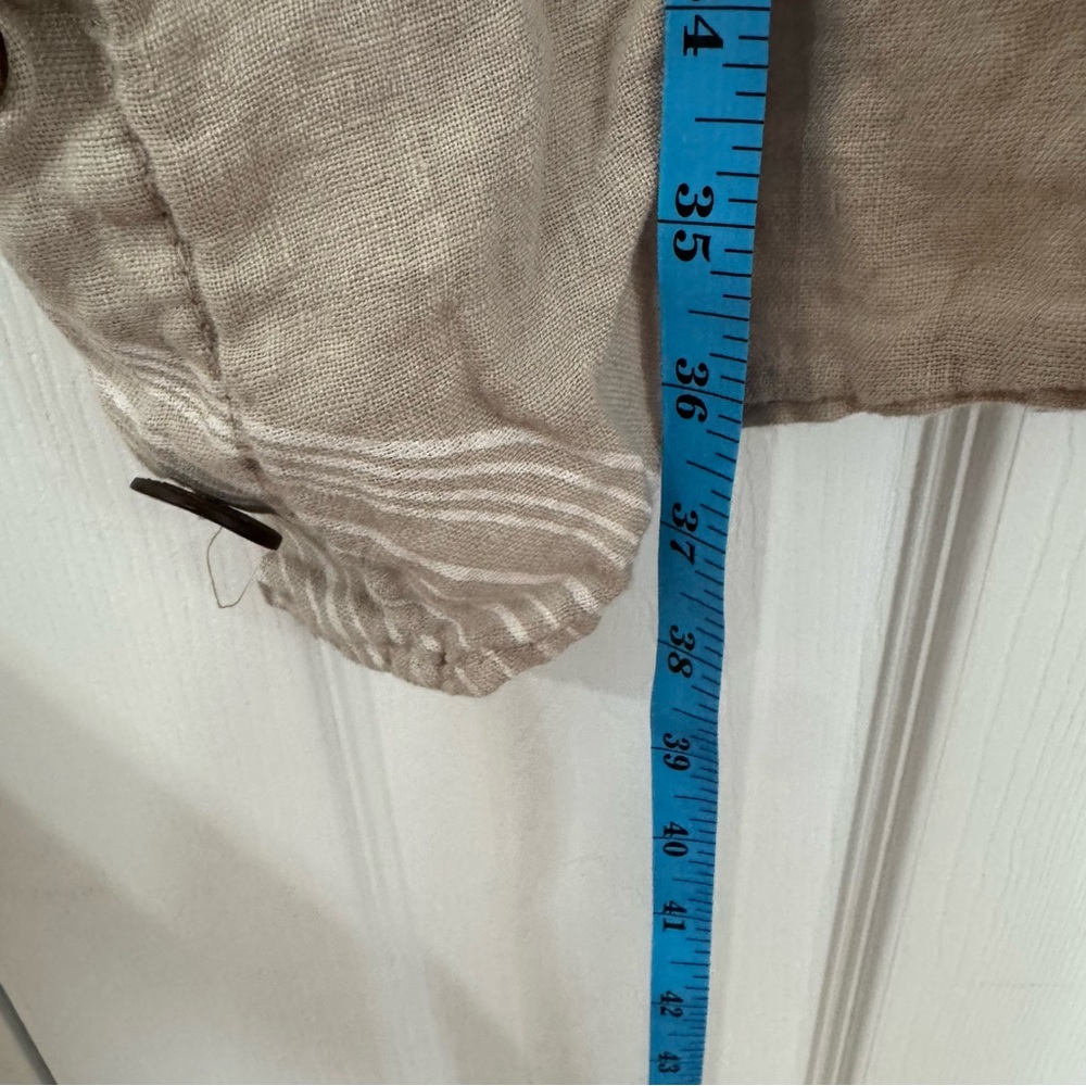 100% Italian Made Linen Shift Dress Woodland Tree Ring Pockets Fairy Natural - Picture 9 of 10